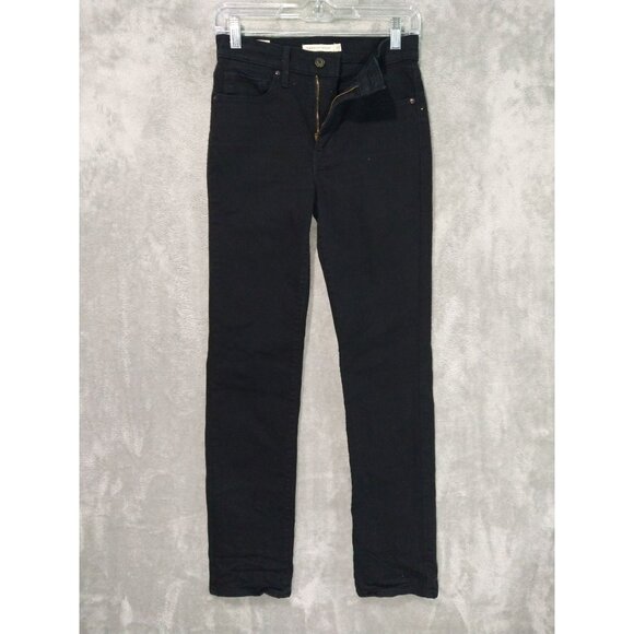 Levi's Denim - Levis 724 Jeans Womens 27 Black Denim Premium High Rise Straight Stretch